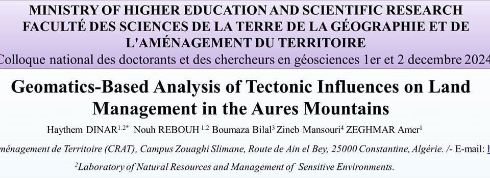 Colloque National des Doctorants et des Chercheurs en Géosciences